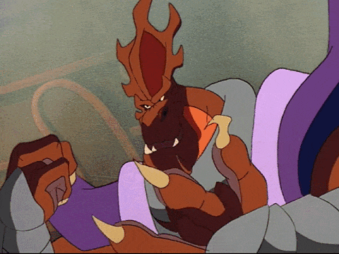 Dragaunus clenching his fist menacingly