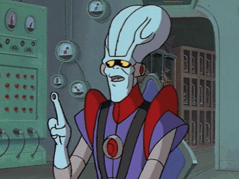 A tall blue alien with a bulbous head and suction-cup like fingers